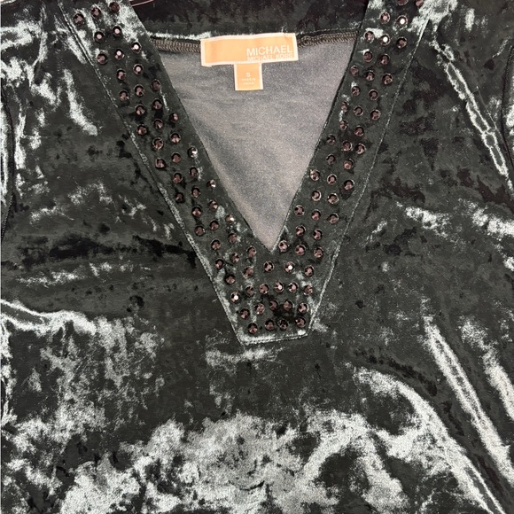 Michael Kors Green Velvet Blouse - Picture 2 of 4